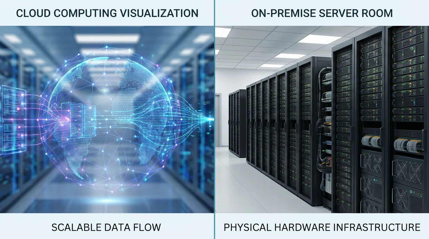 Visual comparison of cloud-based versus on-premise call center software deployment models